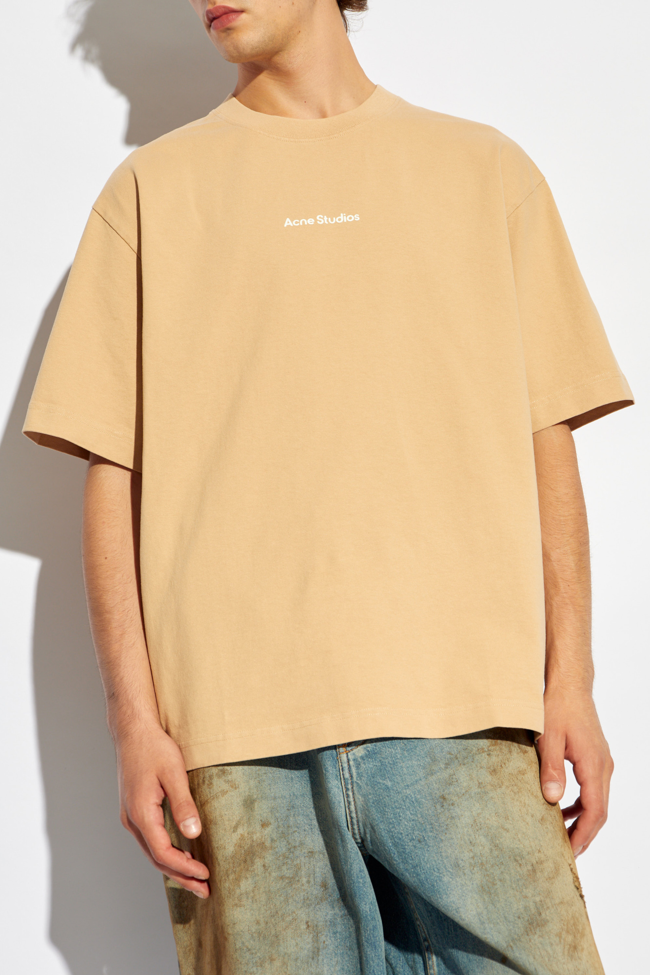 Beige T-shirt with logo Acne Studios - Vitkac Italy